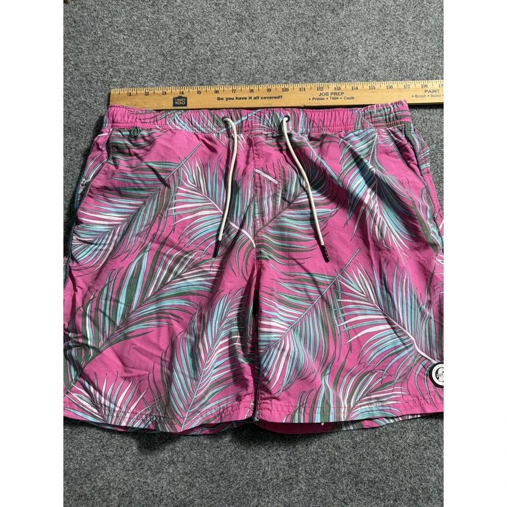 Scotch & Soda Swim‎ Shorts Large Lined Pink Tropical Print Draw String